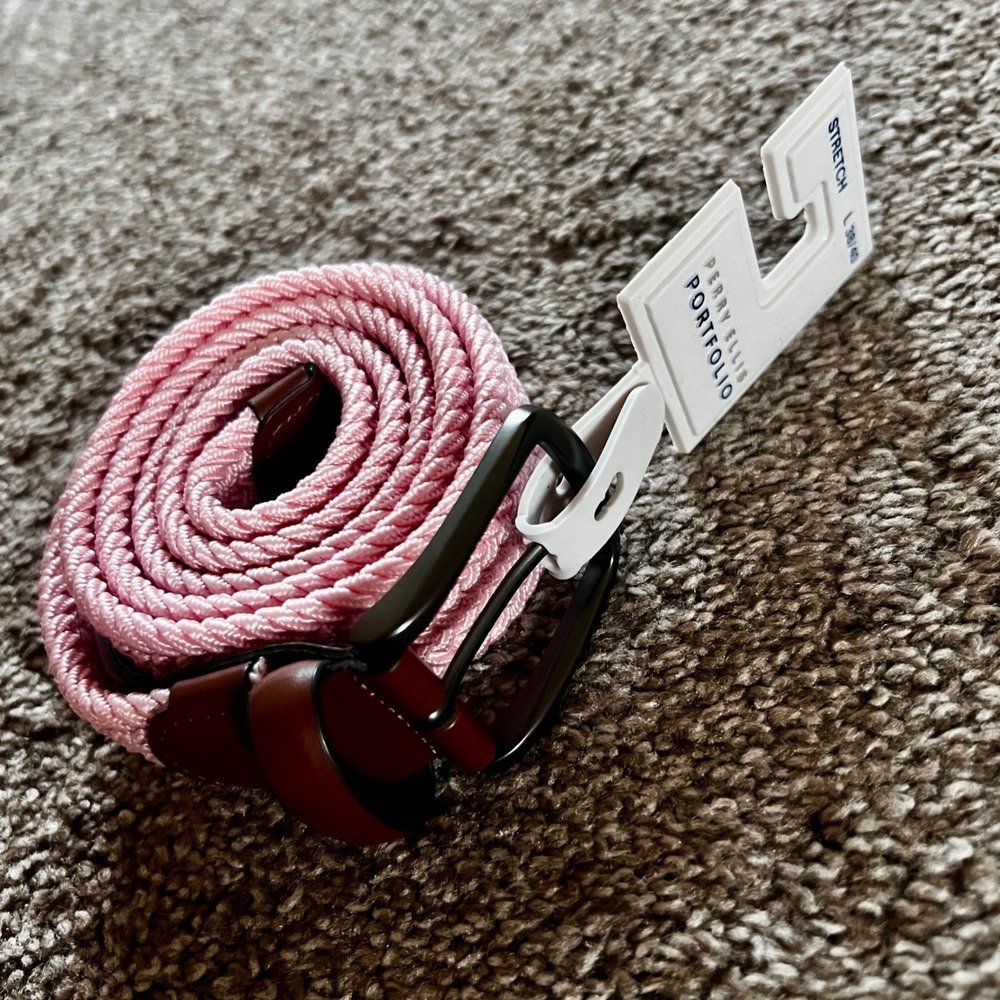Perry Ellis Portfolio Stretch Belt Braided Pink Casual Dress L 38/40‎ $49.50